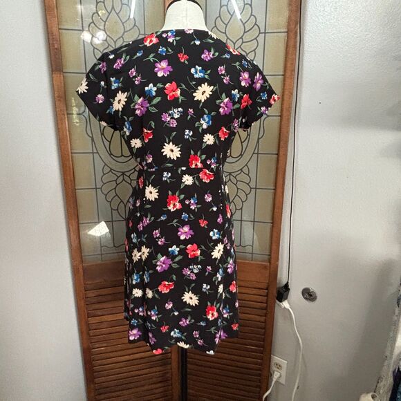 Vintage Esprit True Wrap Button Close Floral Mid Length Dress Size 7/8 - Picture 3 of 9